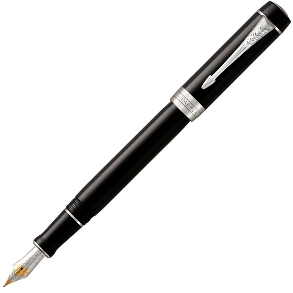 Parker Duofold Centennial Fountain Pen - Premium Satin Black