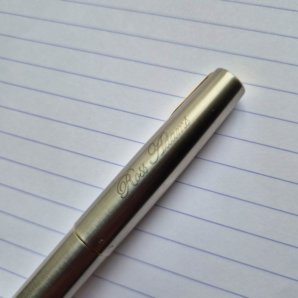 Parker Sonnet Steel Laser Engraving  (Edwardian font)