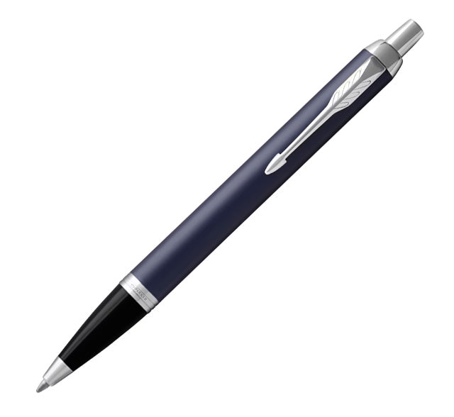 Parker IM Premium Rollerball Pen - Blue Chrome Trim, Fine Point, Black Ink, Gift Boxed