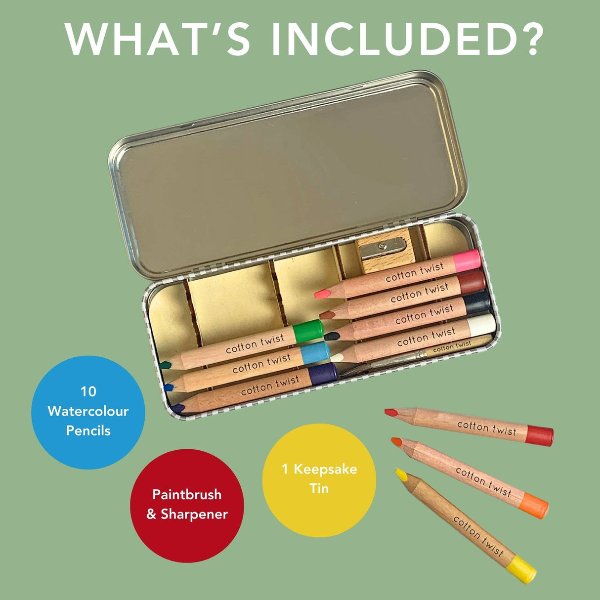 Cotton Twist Bright Mix Watercolour Pencils Set