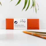 VENT for Change - Recycled Leather Pen & Pencil Case | Handmade - Orange Pouch