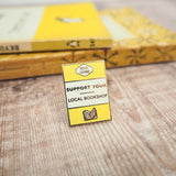Literary Emporium 'Support Your Local Bookshop' Book Lover Enamel Pin Badge