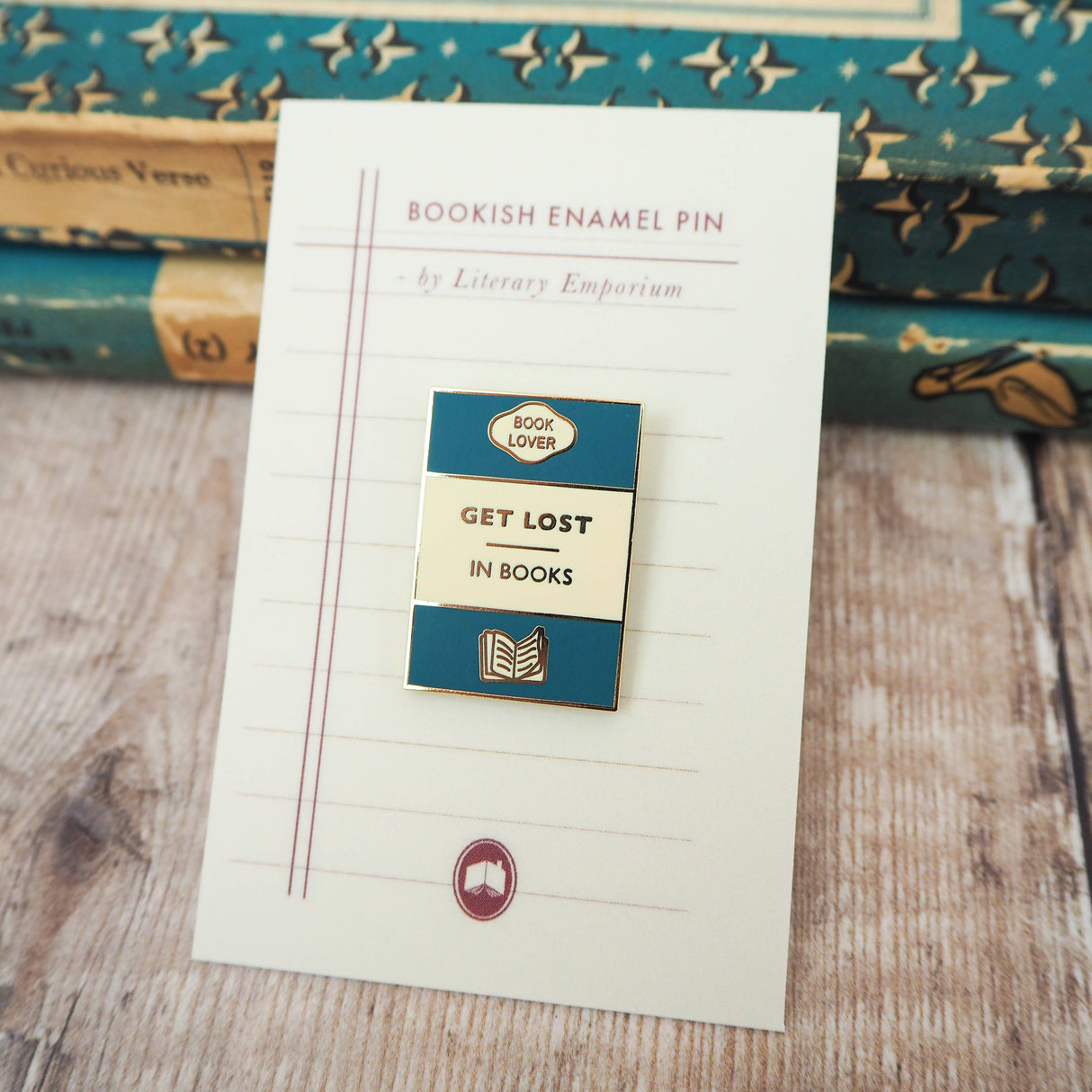 Literary Emporium 'Get Lost In Books' Book Lover Enamel Pin Badge