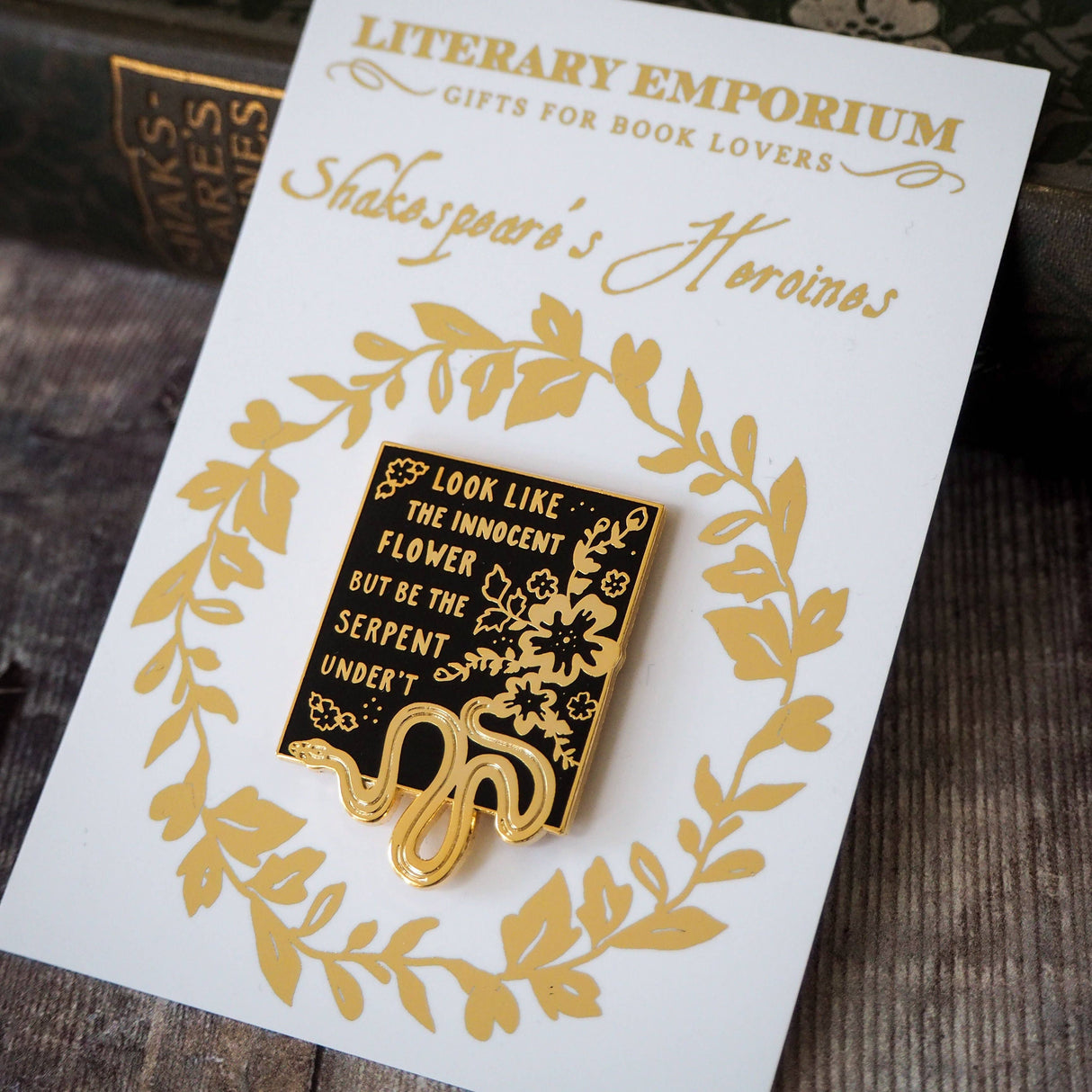 Literary Emporium Lady Macbeth Snake Enamel Pin Badge - Shakespeare Collection