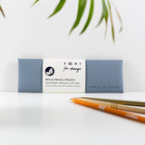 VENT for Change - Pen / Pencil Pouch Recycled Leather - Dusty Blue