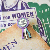 Literary Emporium Votes for Women Rosette Feminist Enamel Pin Badge