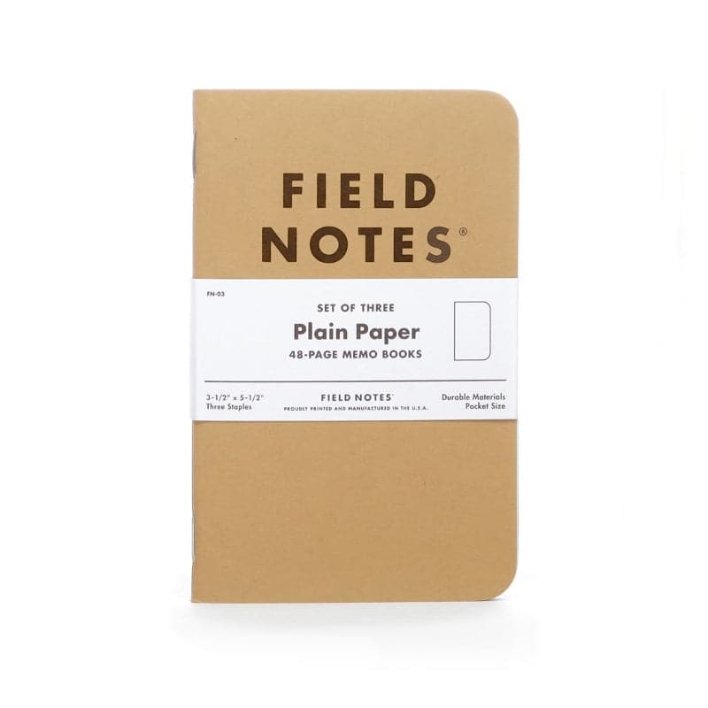 Field Notes Original Kraft Plain 3 Pack Notebooks