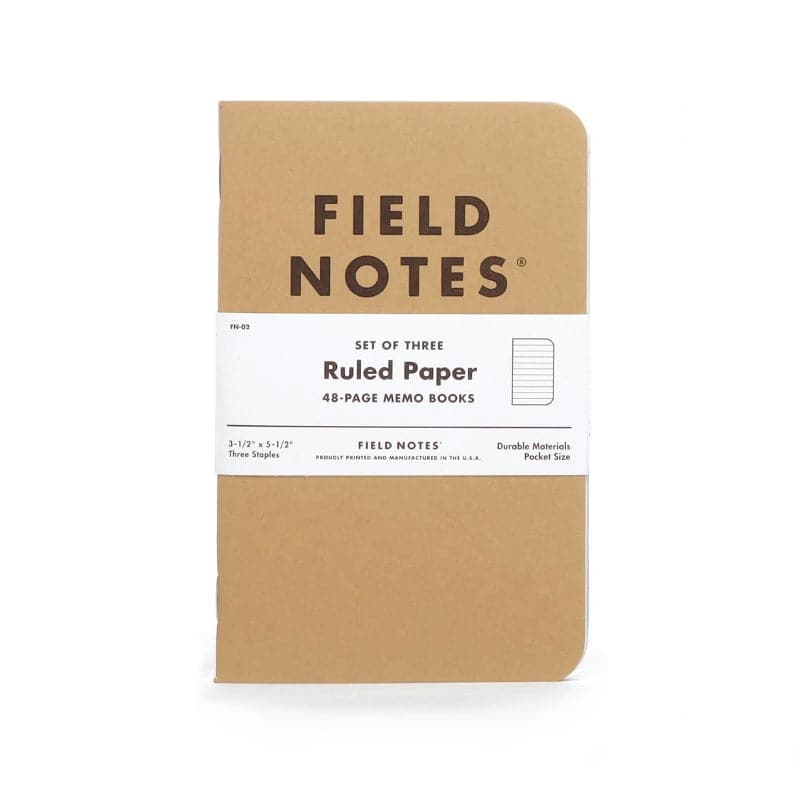 Field Notes Original Kraft Ruled 3 Pack Notebooks