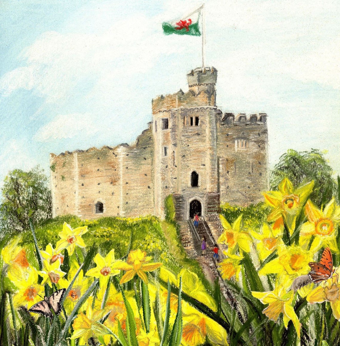 Greeting Card - Cardiff Castle Keep