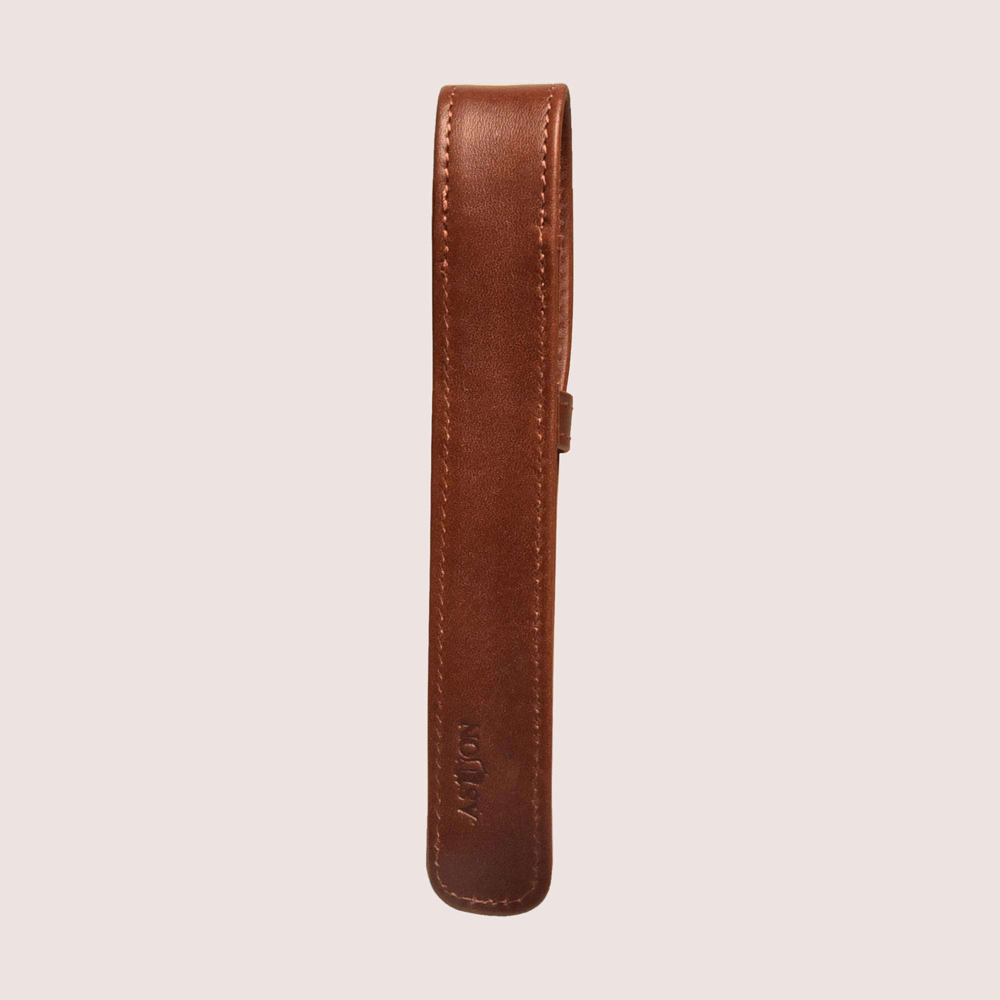 Aston Leather 1 Pen Case - Cognac