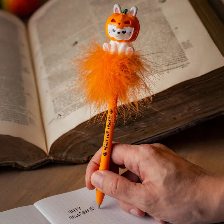 Legami Halloween Light Up Ball Pen - Pumpkin Bunny