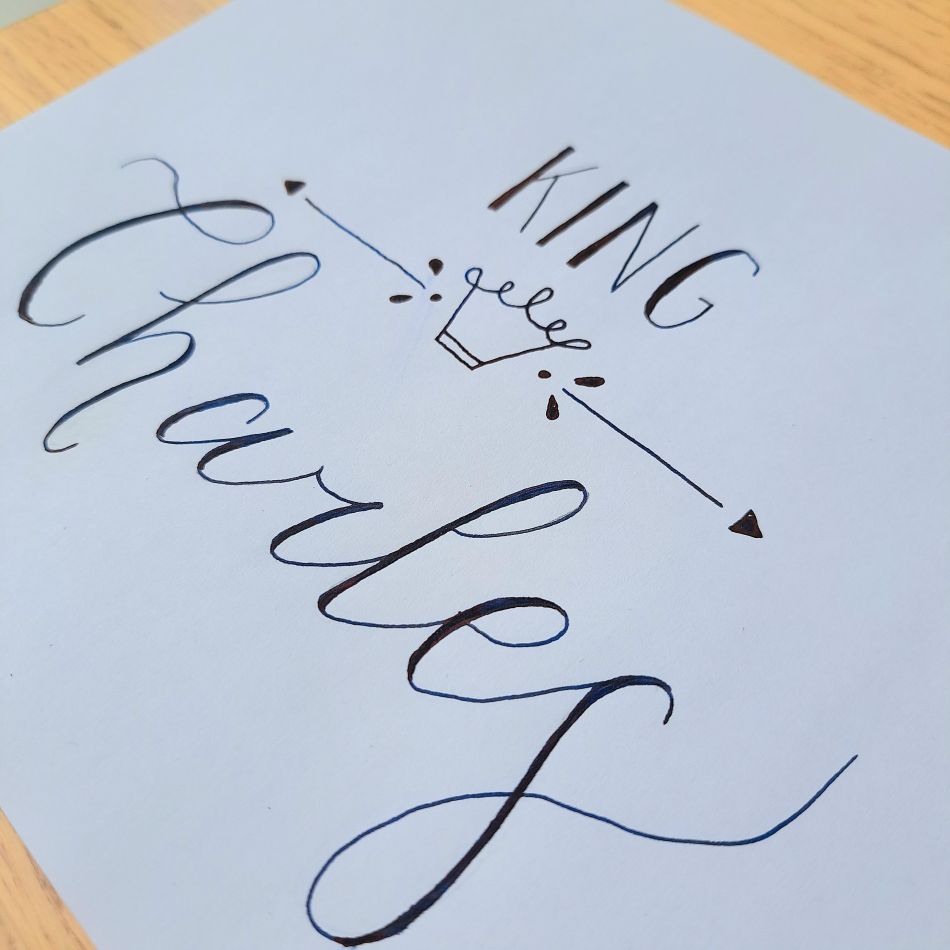 King Charles III Coronation Blue Ink