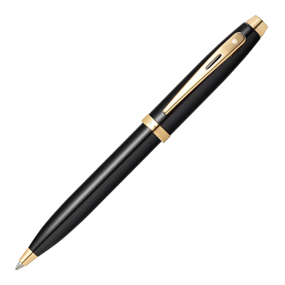 Sheaffer 100 Ballpoint Pen - Glossy Black with Gold Trim
