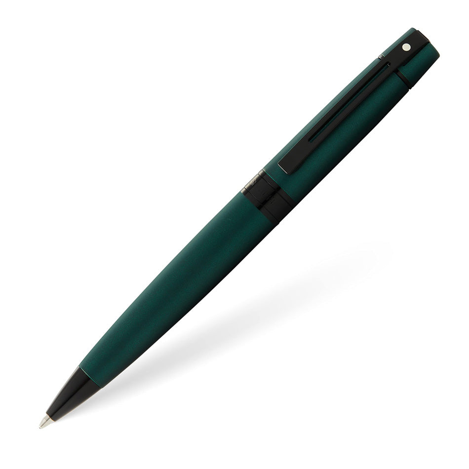Sheaffer 300 Ballpoint Pen - Matte Green Lacquer with Polished Black Trim