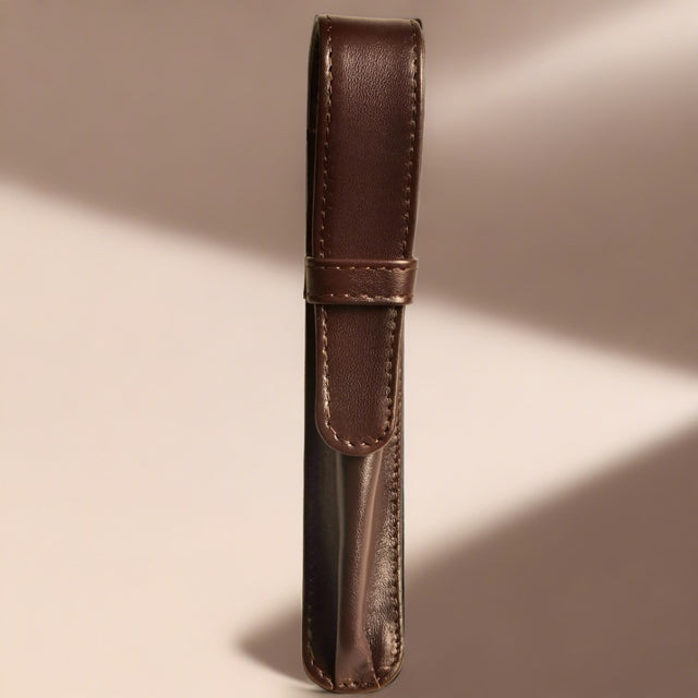 Aston Leather 1 Pen Case - Brown - Pure Pens