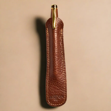 Aston Leather 1 Pen Slip - Tan - Pure Pens