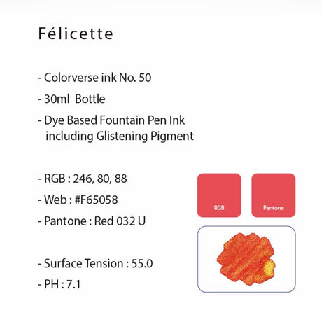 Colorverse Félicette Glistening Ink - Pure Pens