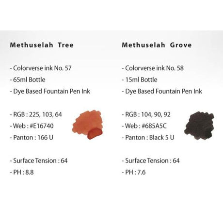 Colorverse Methuselah Tree & Methuselah Grove Ink (No. 57 & 58) - Pure Pens