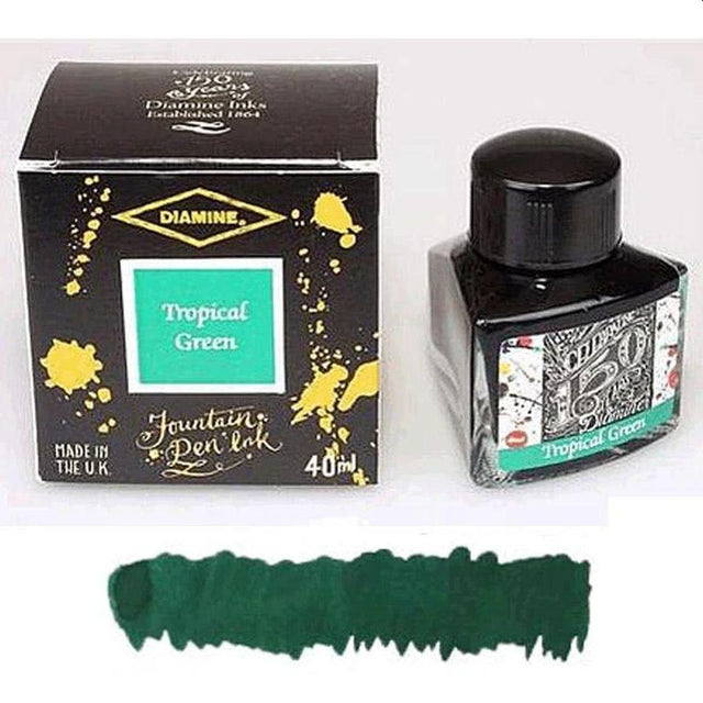 Diamine 150th Anniversary Ink - Tropical Green - Pure Pens
