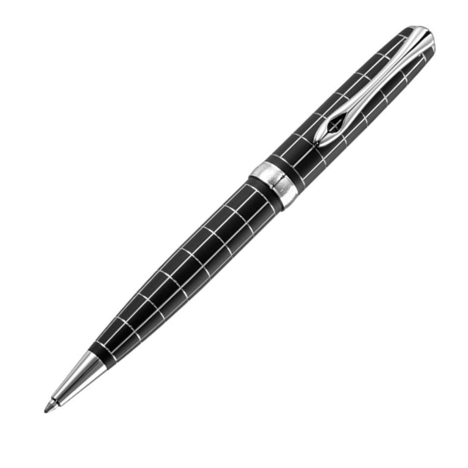 Diplomat Excellence A Ball Pen - Matt Black & Chrome Rhomb - Pure Pens