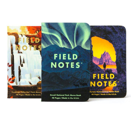 Field Notes National Parks - Series E: Denali, Cuyahoga, Olympic 3 Pack notebooks - Pure Pens