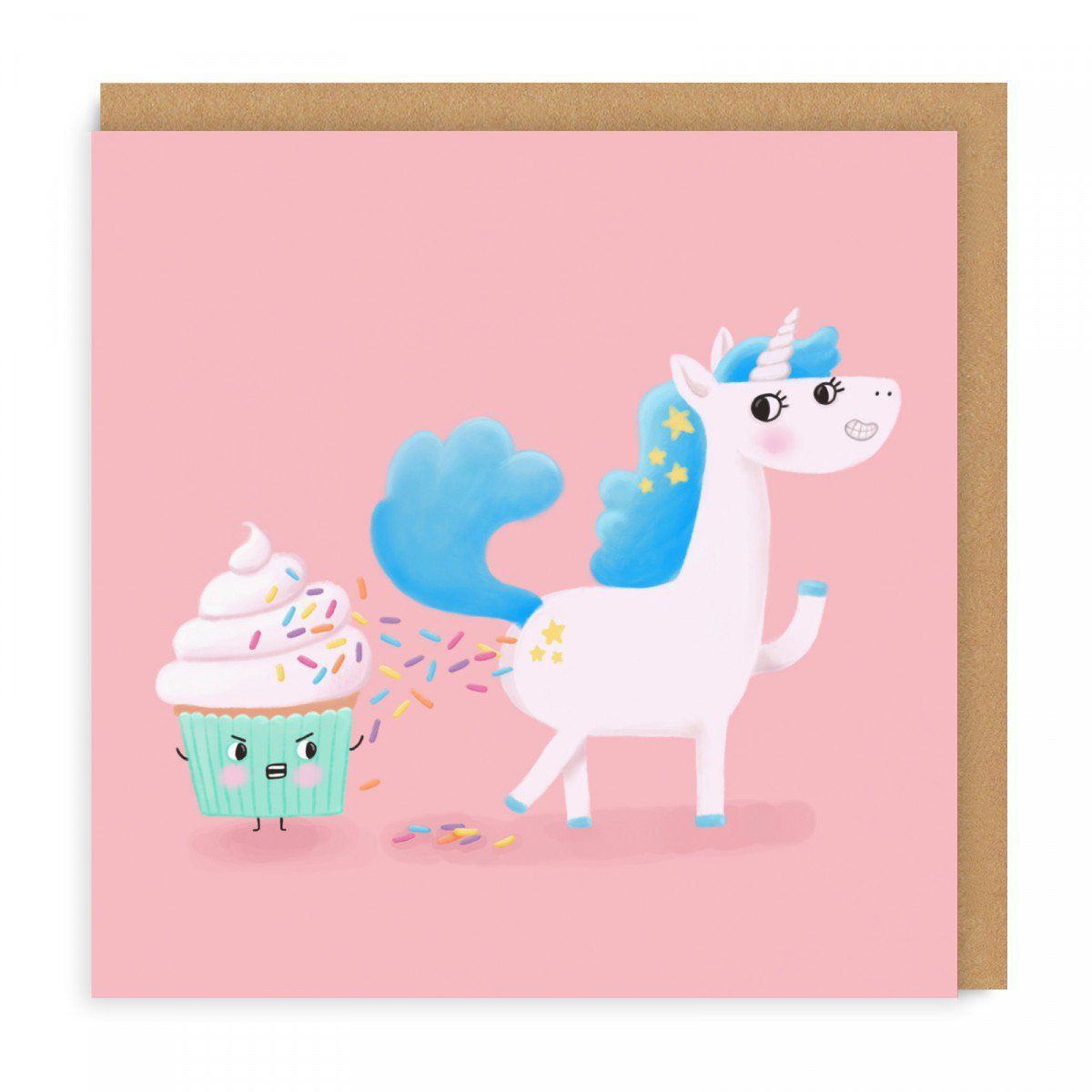 Ohh Deer Unicorn Poop Square Greeting Card - Pure Pens