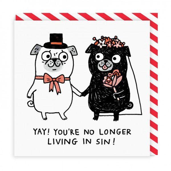 Ohh Deer Yay! You're No Longer Living in Sin Square Greeting Card - Pure Pens