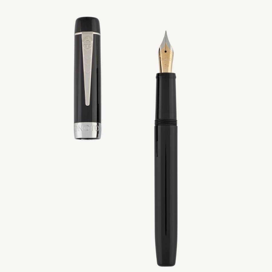 Onoto Scholar Fountain Pen - Black & Palladium - Pure Pens
