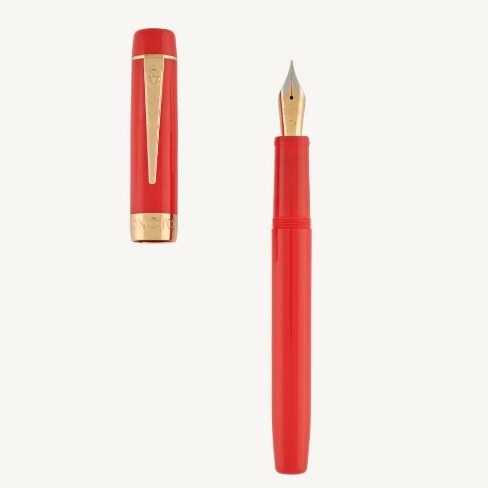 Onoto Scholar Fountain Pen - Rosso & Gold - Pure Pens