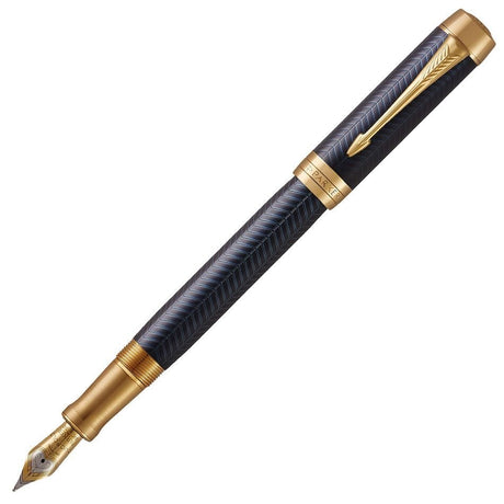 Parker Duofold Prestige Fountain Pen - Blue Chevron - Pure Pens