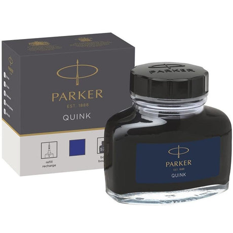 Parker Quink Ink Bottle - Permanent Blue - Pure Pens