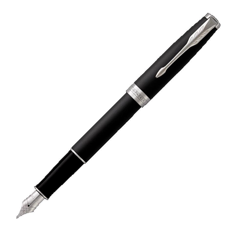 Parker Sonnet Fountain Pen - Matt Black & Chrome Trim - Pure Pens