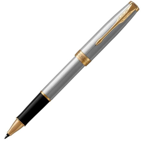 Parker Sonnet Rollerball Pen - Stainless Steel & Gold Trim - Pure Pens