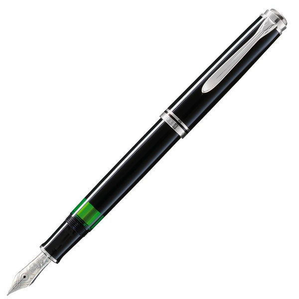 Pelikan Souveran M805 Fountain Pen - Black with Silver Trim | Pure