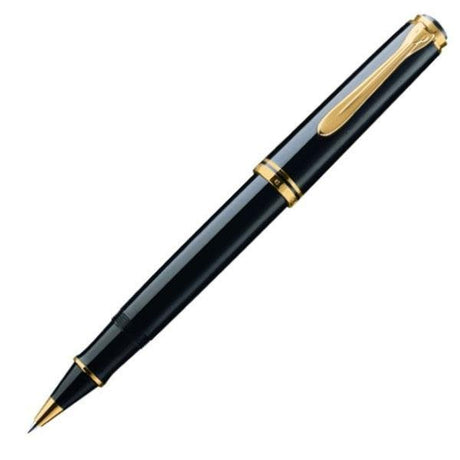 Pelikan R800 Rollerball Pen - Black with Gold Trim - Pure Pens