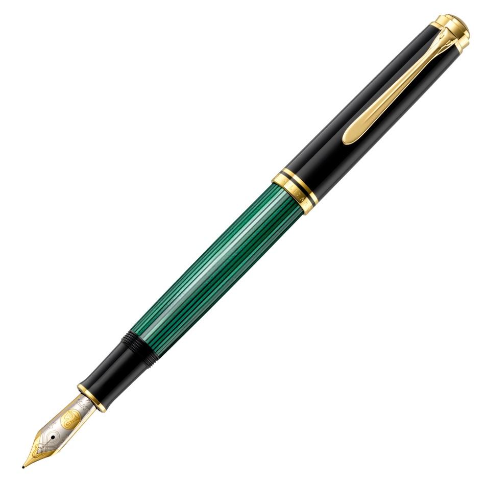 Pelikan Souveran M400 Fountain Pen - Green with Gold Trim - Pure Pens