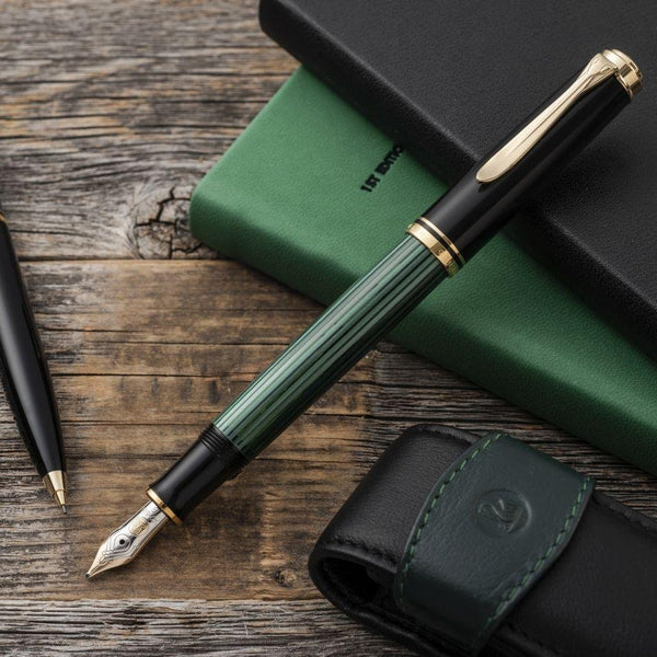Pelikan Souveran M400 Fountain Pen Green with Gold Trim Pure Pens
