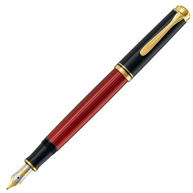 Pelikan Souveran M400 Fountain Pen - Red with Gold Trim - Pure Pens