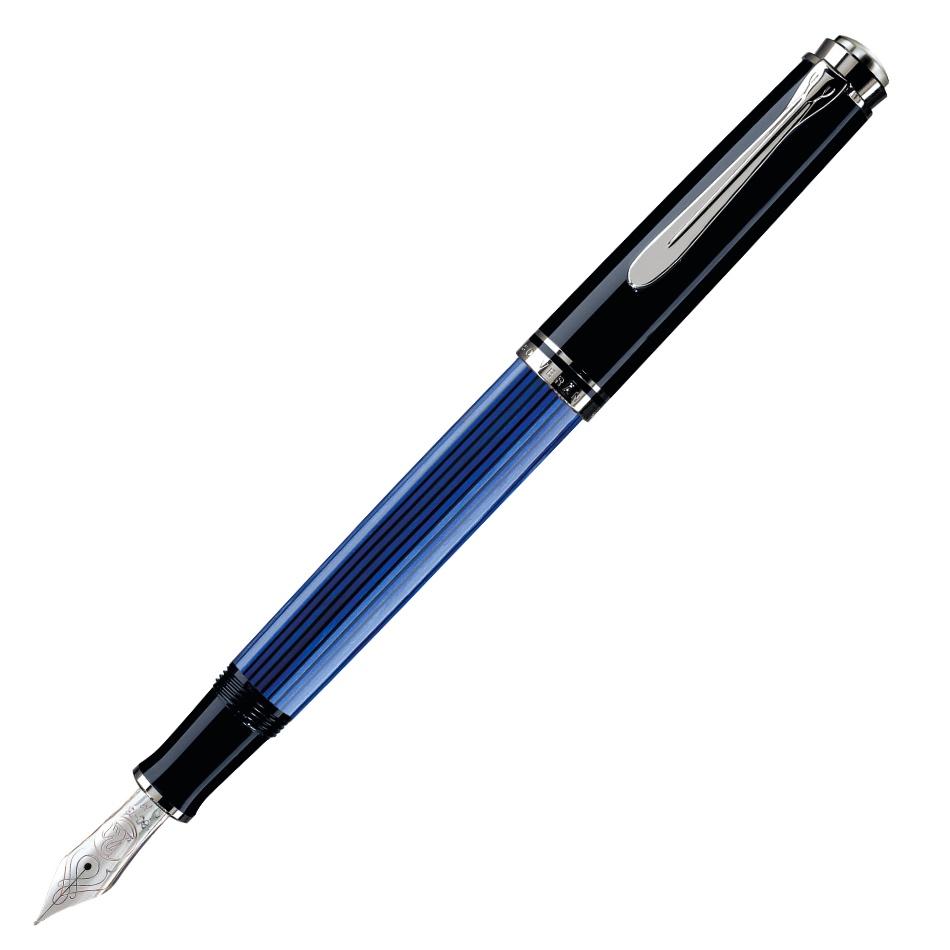 Pelikan Souveran M405 Fountain Pen - Blue with Silver Trim - Pure Pens