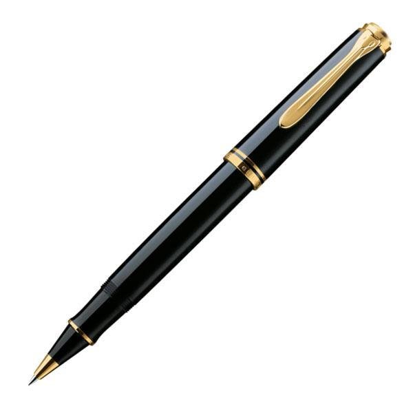 Pelikan Souveran R400 Rollerball Pen - Black with Gold Trim - Pure Pens