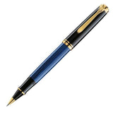 Pelikan Souveran R400 Rollerball Pen - Blue with Gold Trim - Pure Pens