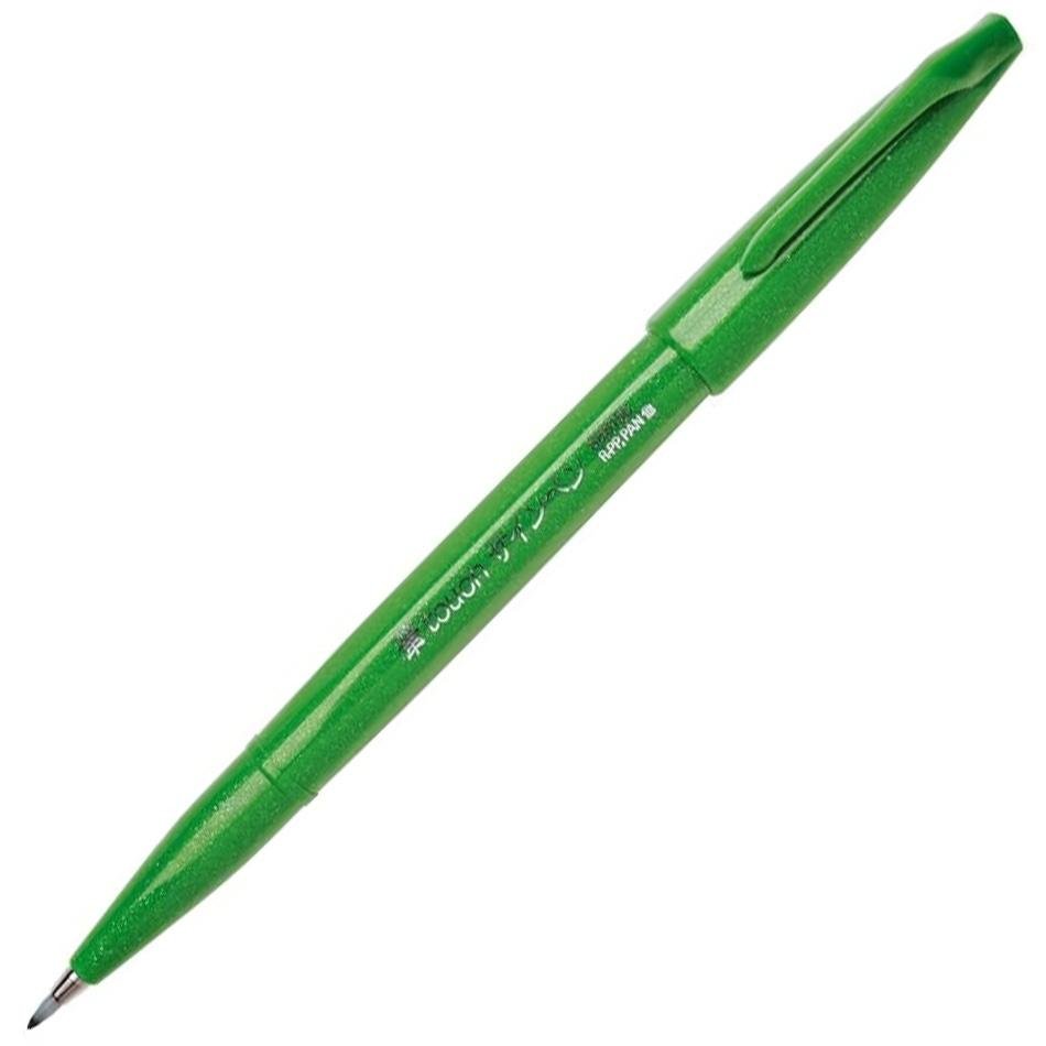 Pentel Touch Brush Sign Pen - Green - Pure Pens