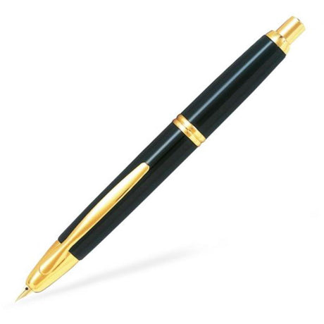 Pilot Capless Fountain Pen - Black with Gold Trim - Pure Pens