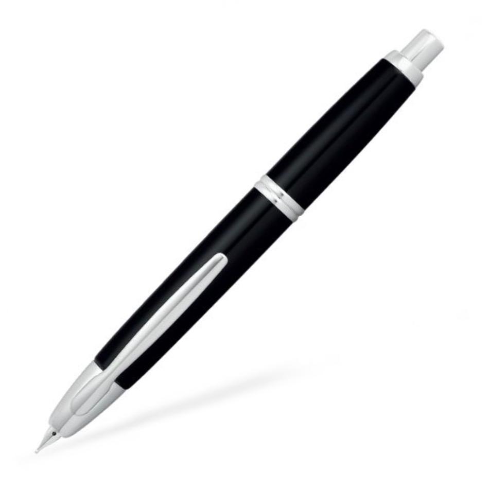 Pilot Capless Fountain Pen - Black with Rhodium Trim - Pure Pens
