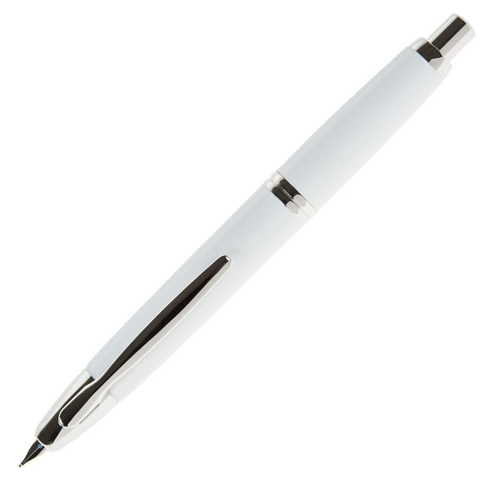 Pilot Capless Fountain Pen White with Rhodium Trim Pure Pens