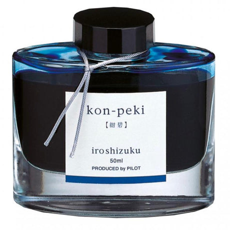 Pilot Iroshizuku Fountain Pen Ink - Kon-Peki (Deep Cerulean Blue) - Pure Pens