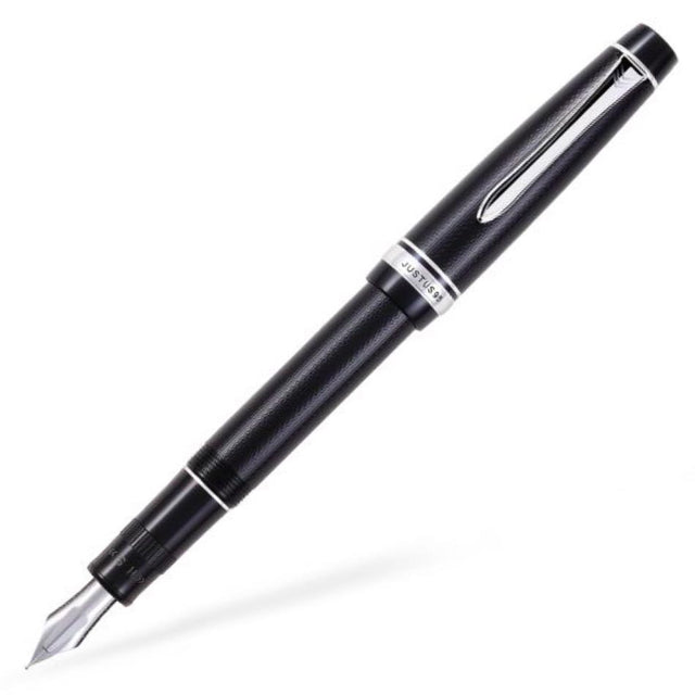 Pilot Justus 95 Adjustable Nib Fountain Pen - Black with Rhodium Trim - Pure Pens