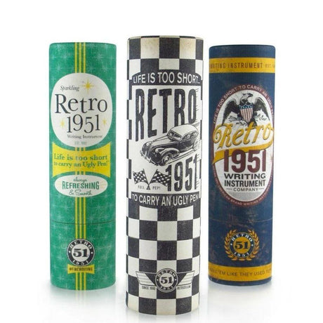 Retro 51 Tornado Brass Classic Ballpoint Pen - Peacock Blue - Pure Pens