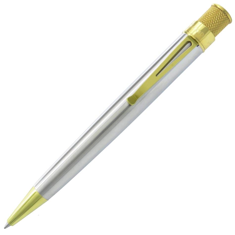 Retro 51 Tornado Brass Classic Rollerball Pen - Stainless - Pure Pens