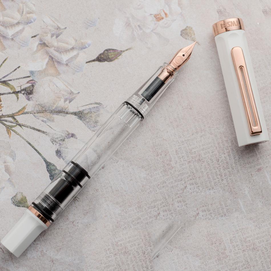 TWSBI Eco Fountain Pen - White & Rose Gold - Pure Pens